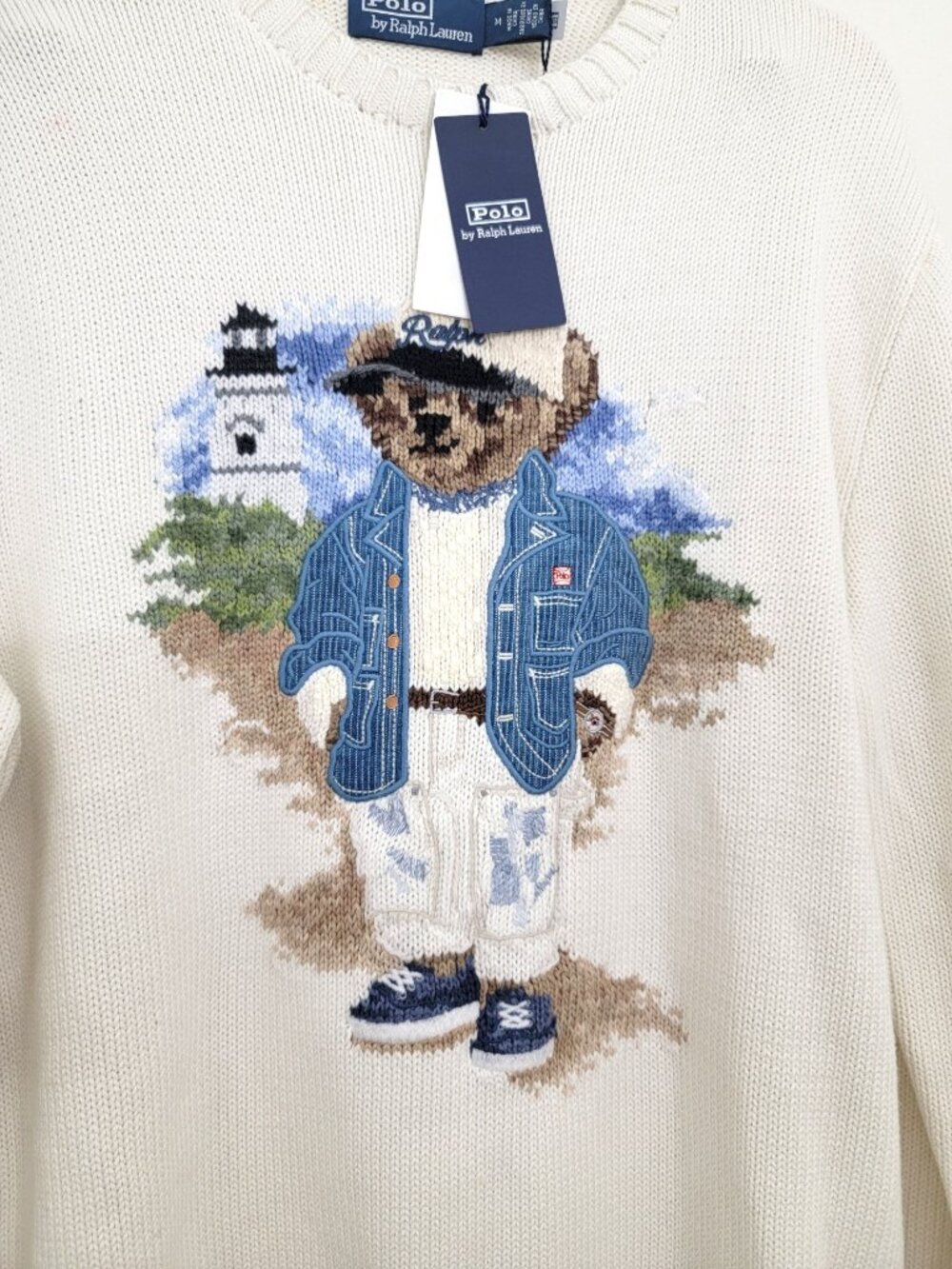 Polo Ralph Lauren Heritage Icon Coastal Bear Crewneck Sweater Medium NWT - Picture 3 of 6